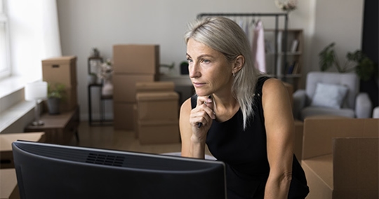 Woman working on computer