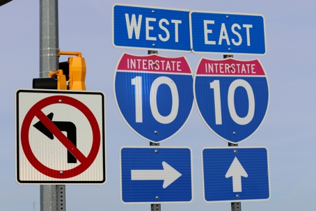 Interstate 10 Road Signs