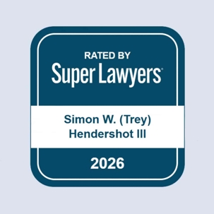 Animated gif of Hendershot Cowart's Super Lawyers-recognized attorney badges.