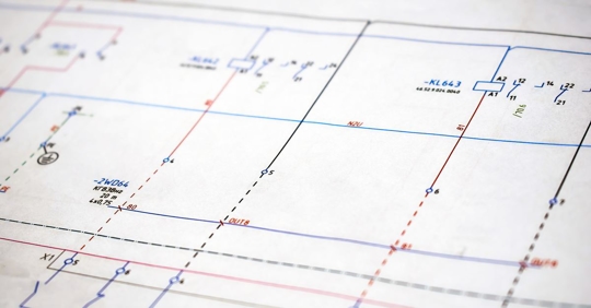 Wiring diagram, close-up.